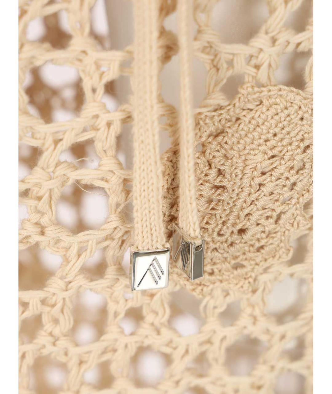 THE ATTICO Бежевая хлопковая юбка миди, фото 4