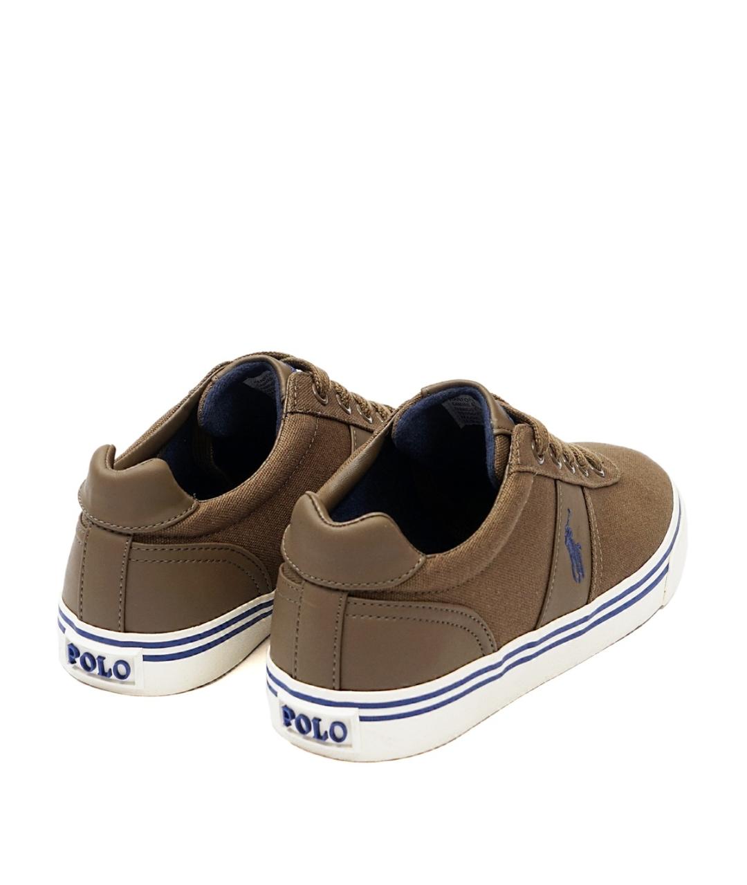 POLO RALPH LAUREN Коричневые кожаные низкие кроссовки / кеды, фото 2