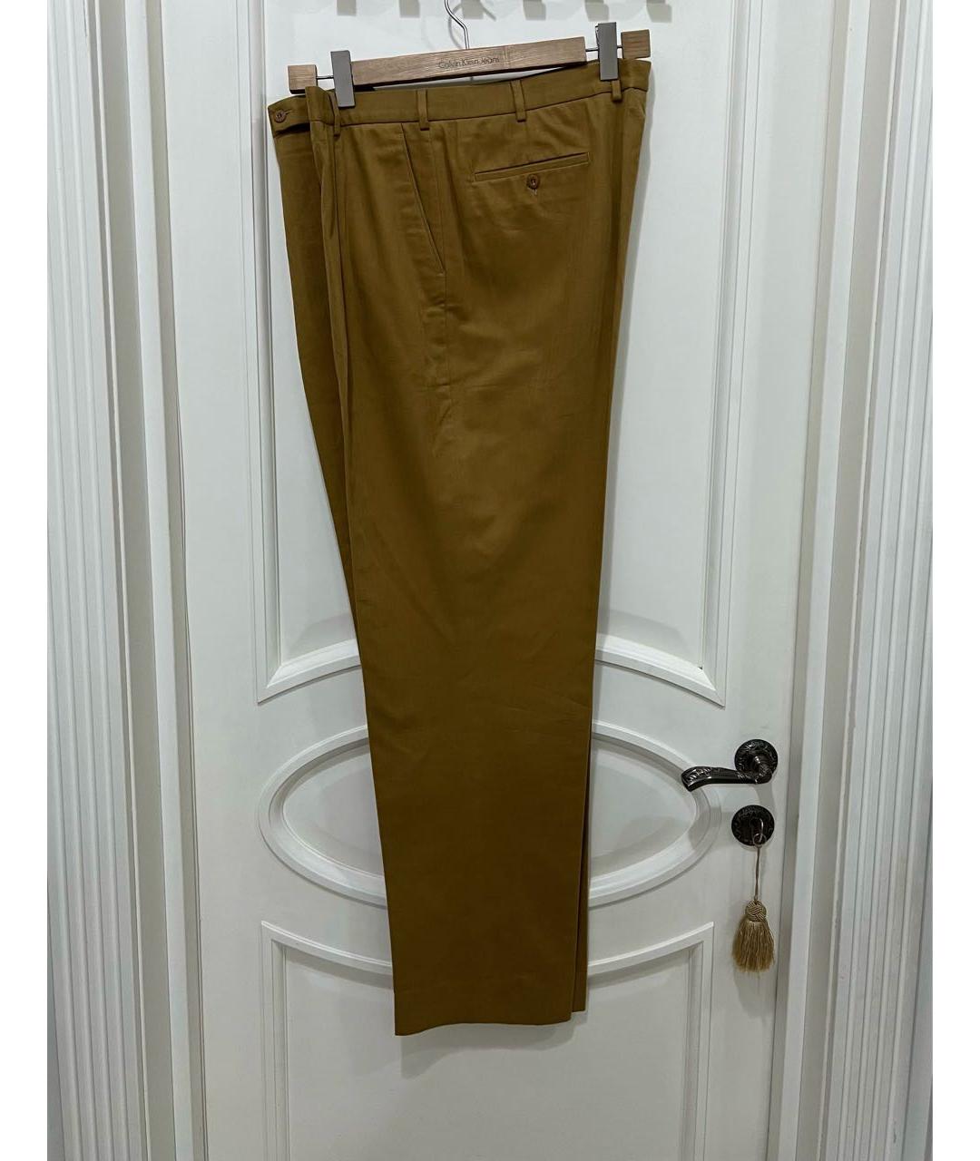 ERMENEGILDO ZEGNA XXX Коричневые хлопковые классические брюки, фото 7