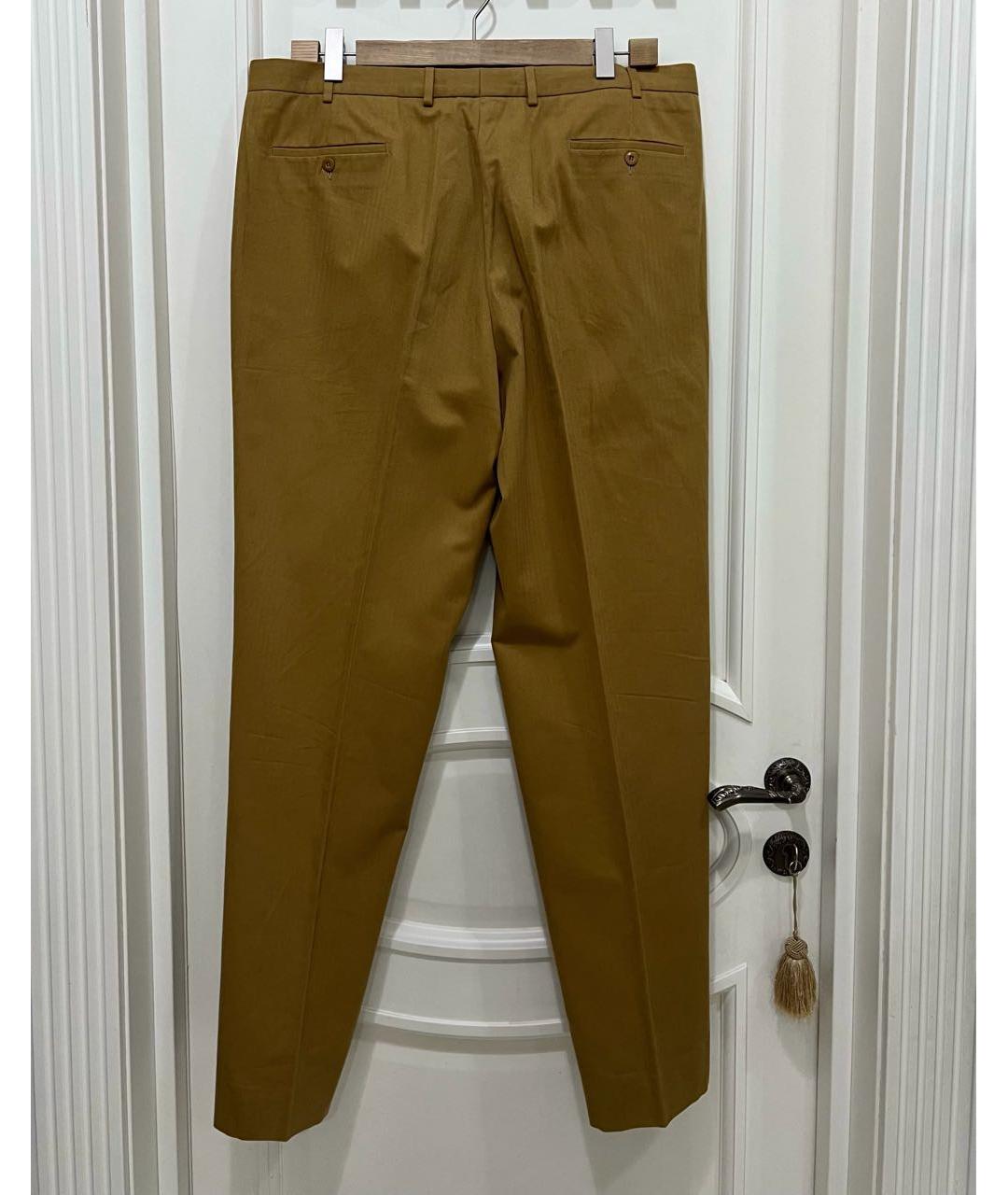 ERMENEGILDO ZEGNA XXX Коричневые хлопковые классические брюки, фото 4