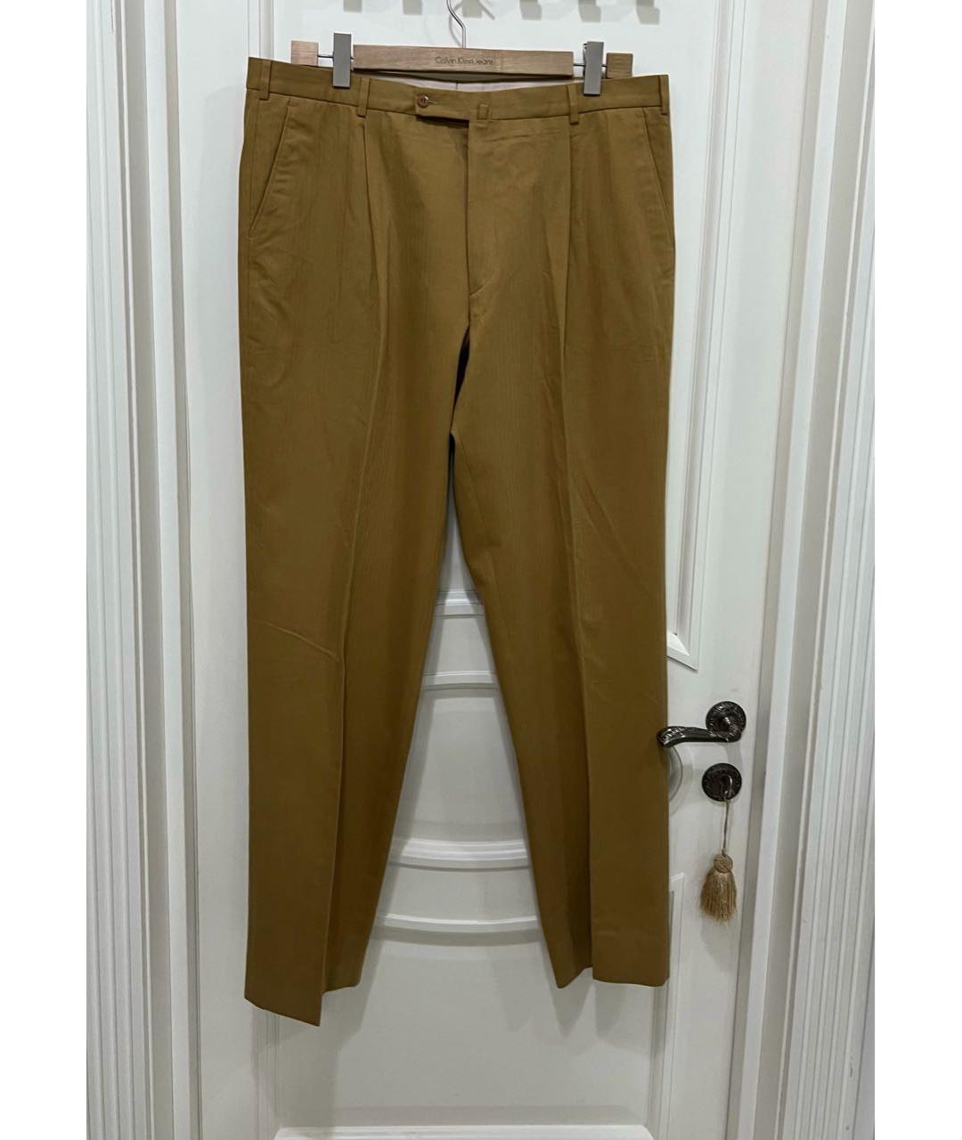 ERMENEGILDO ZEGNA XXX Коричневые хлопковые классические брюки, фото 3