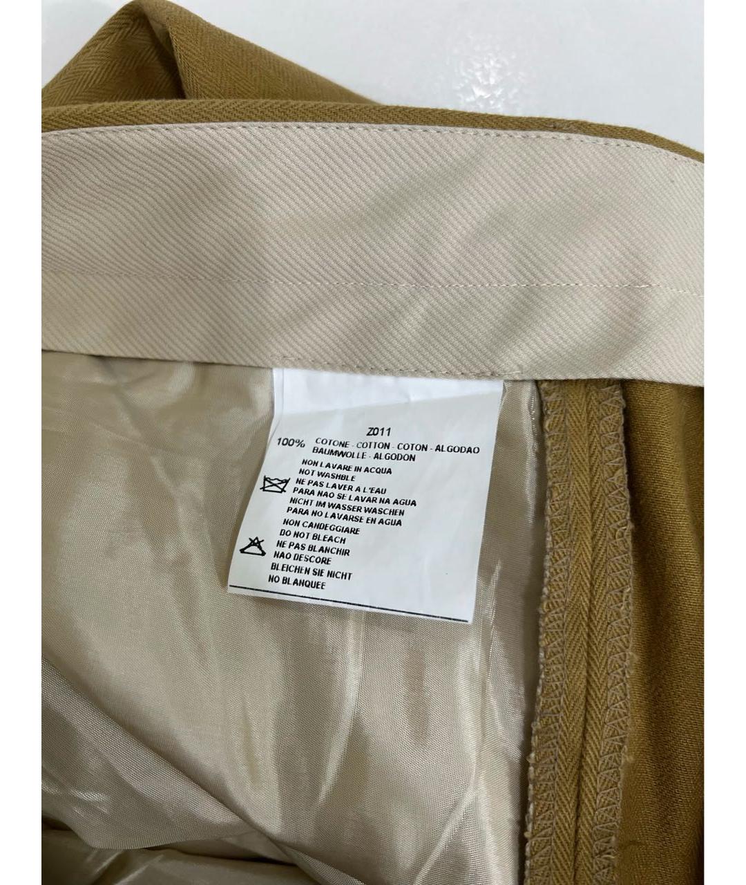 ERMENEGILDO ZEGNA XXX Коричневые хлопковые классические брюки, фото 6