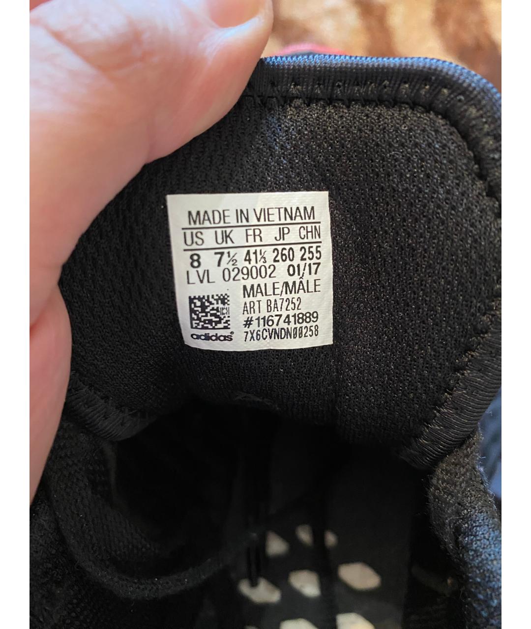 ADIDAS Черные текстильные низкие кроссовки / кеды, фото 5