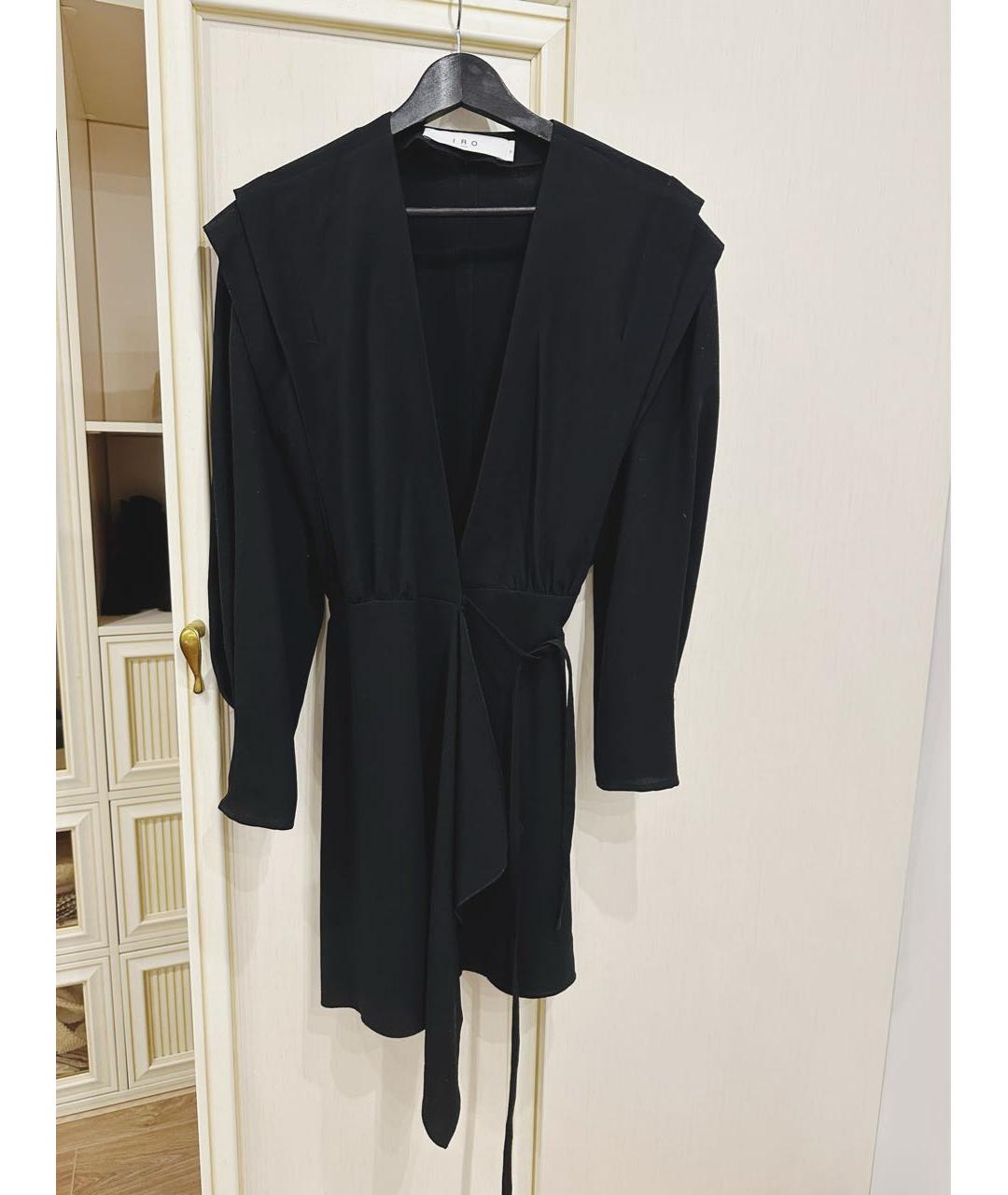 IRO Черное ацетатное повседневное платье, фото 5