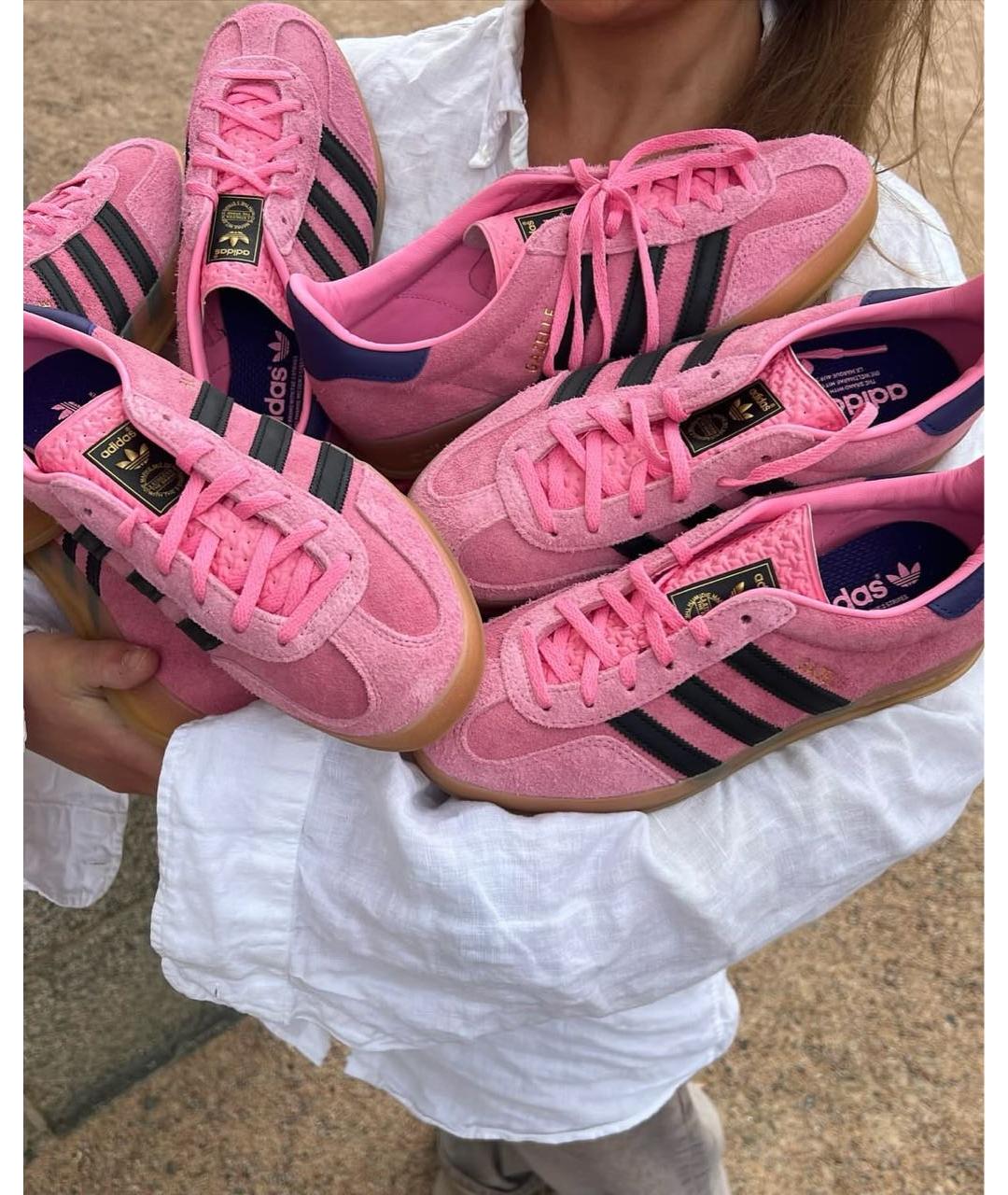 ADIDAS Розовые замшевые кроссовки, фото 2