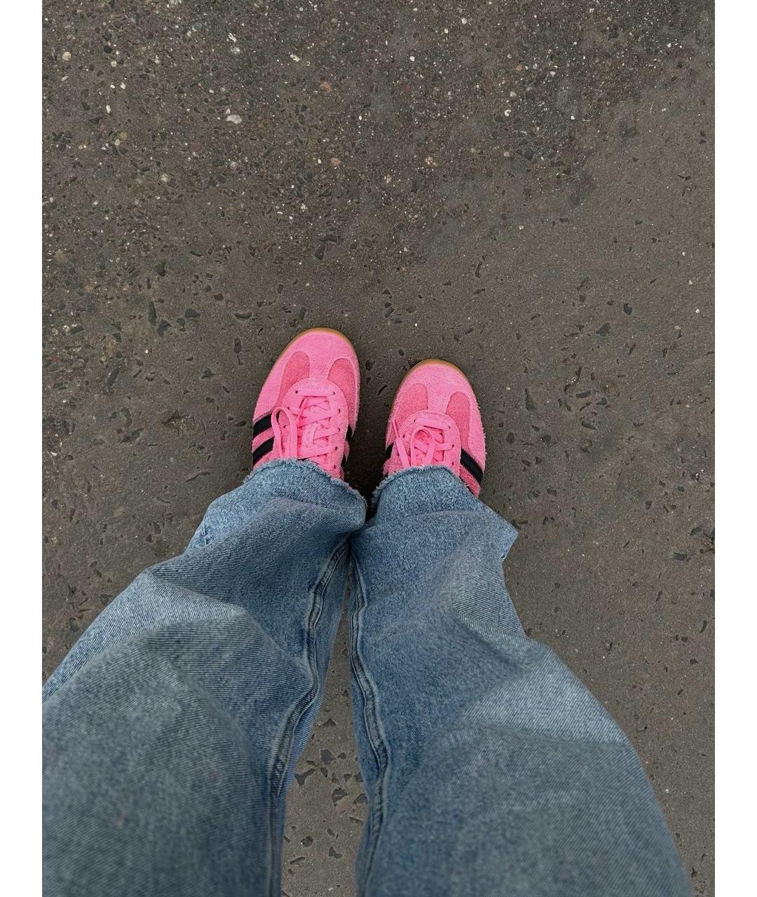 ADIDAS Розовые замшевые кроссовки, фото 6