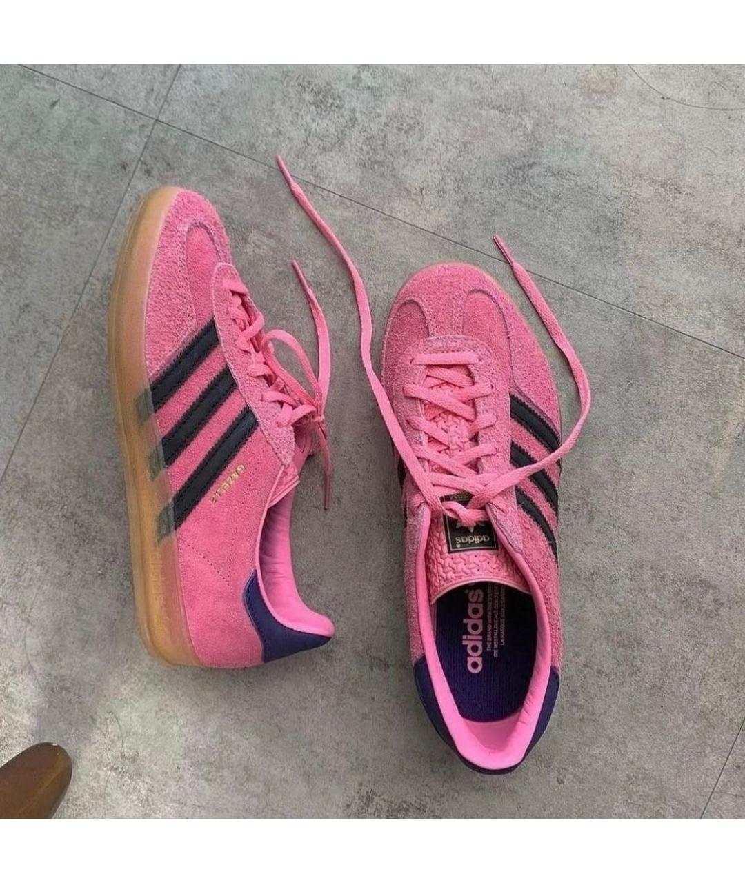 ADIDAS Розовые замшевые кроссовки, фото 3