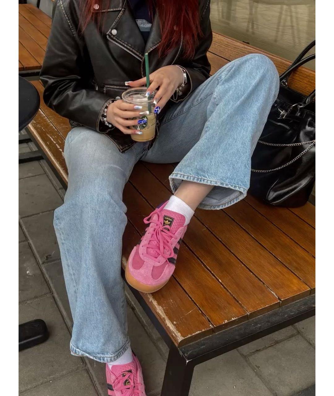 ADIDAS Розовые замшевые кеды, фото 3