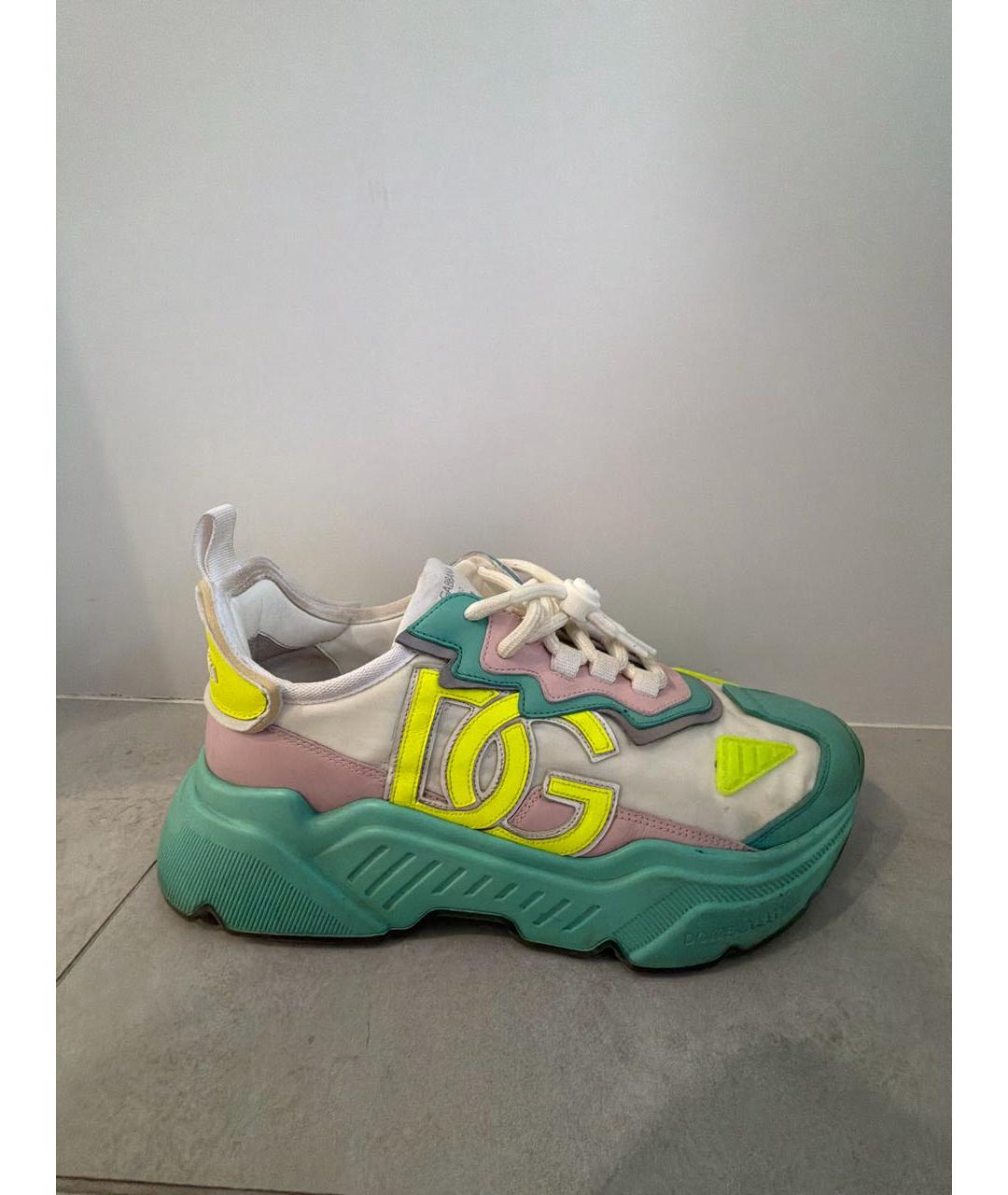 DOLCE&GABBANA Зеленые текстильные кроссовки, фото 5