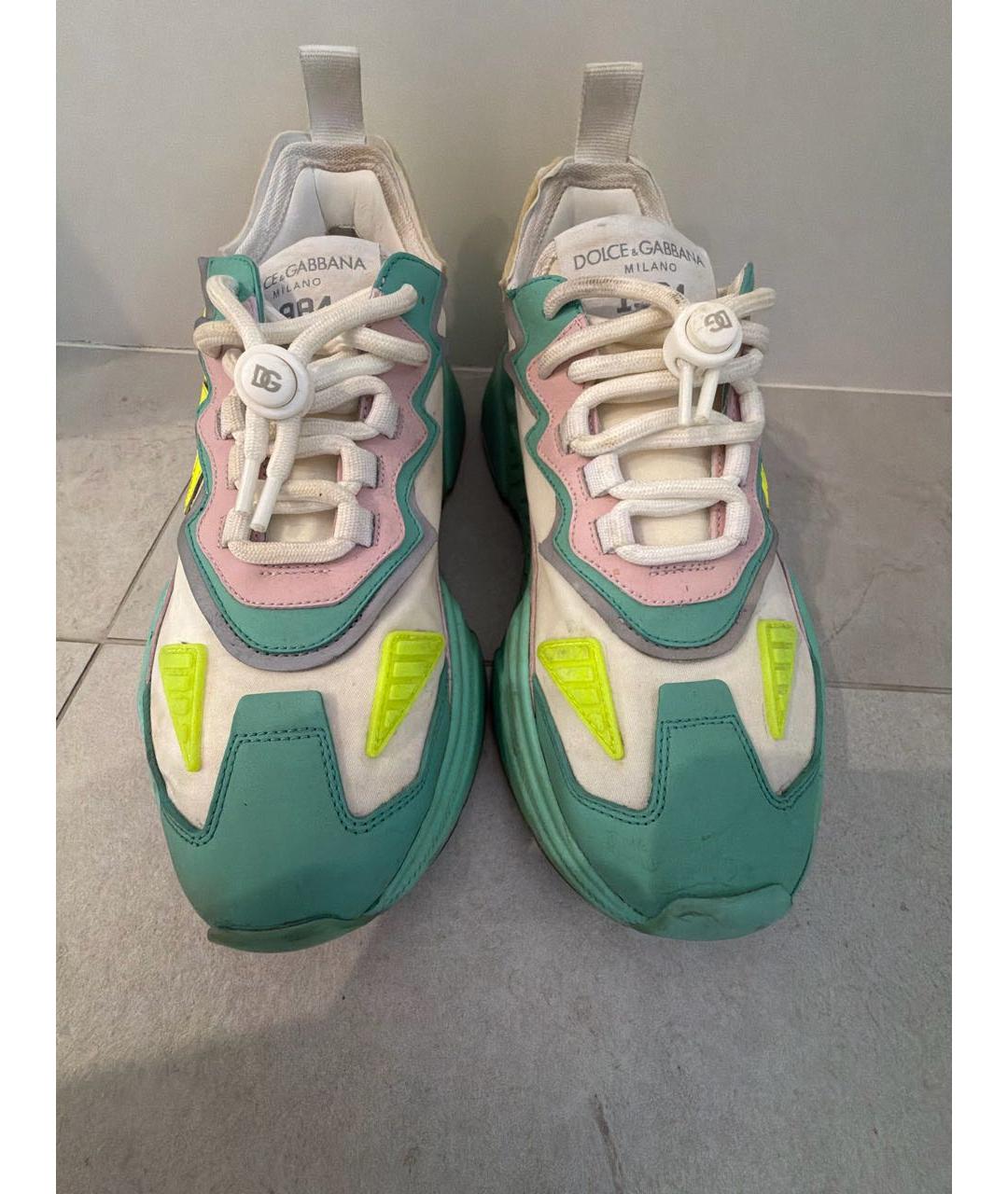 DOLCE&GABBANA Зеленые текстильные кроссовки, фото 2