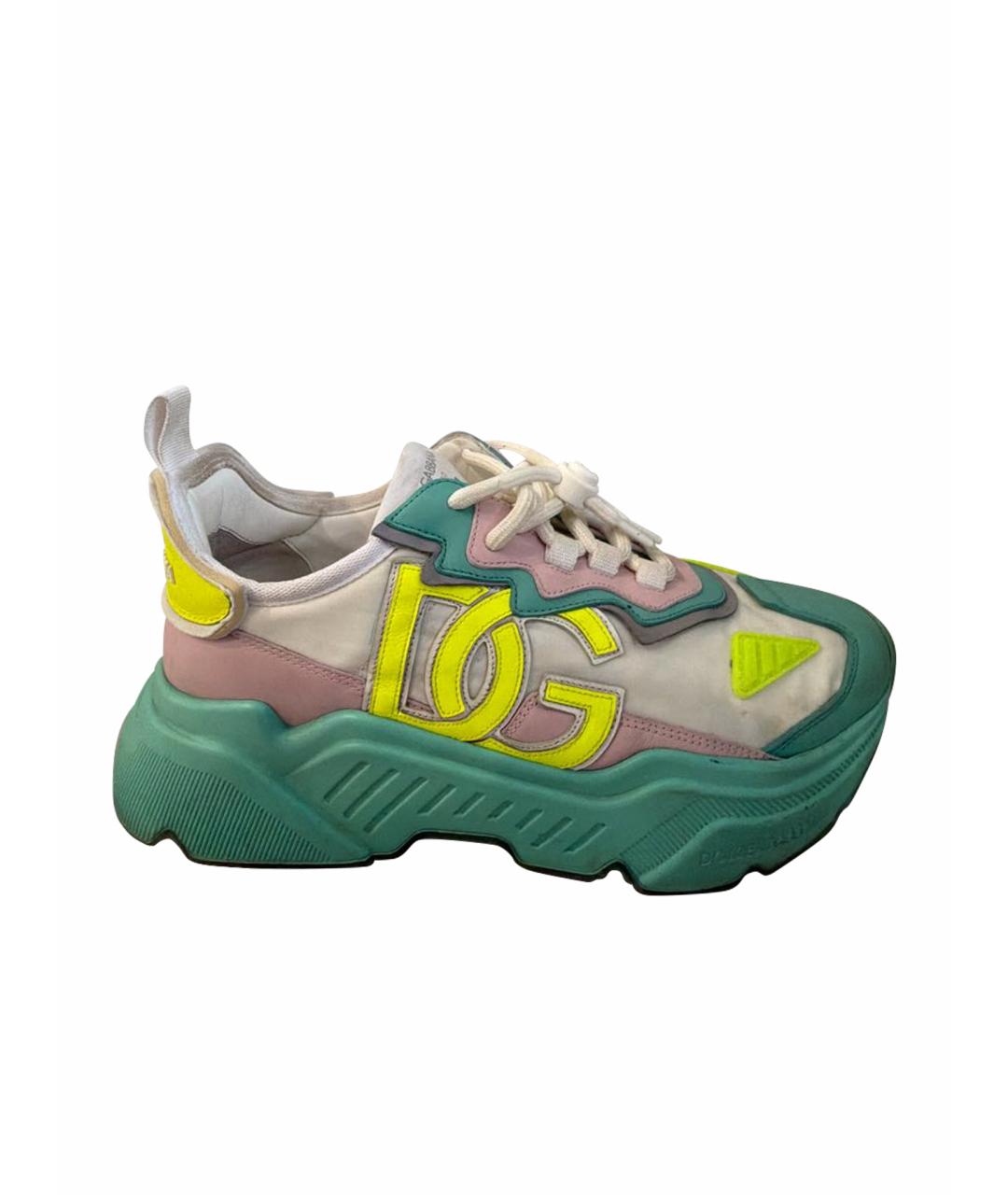 DOLCE&GABBANA Зеленые текстильные кроссовки, фото 1