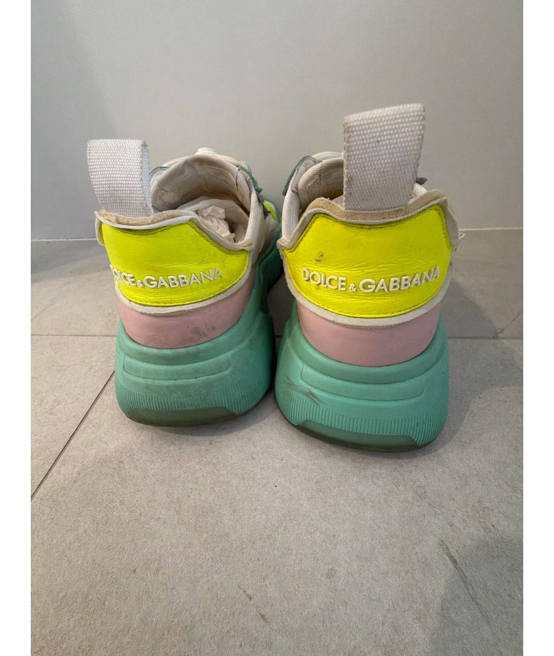 DOLCE&GABBANA Зеленые текстильные кроссовки, фото 4