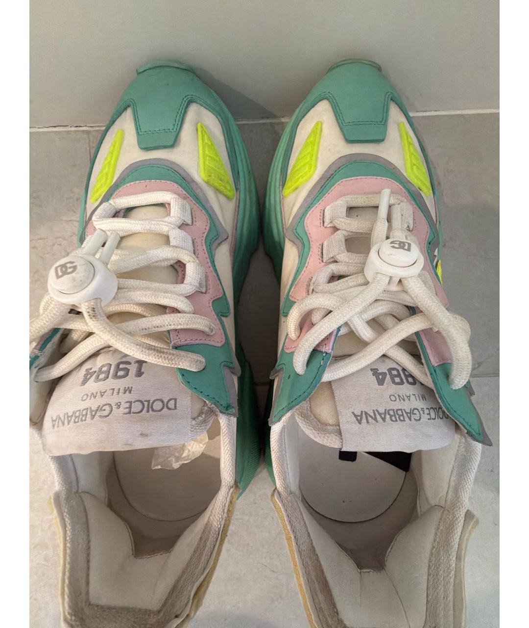 DOLCE&GABBANA Зеленые текстильные кроссовки, фото 3