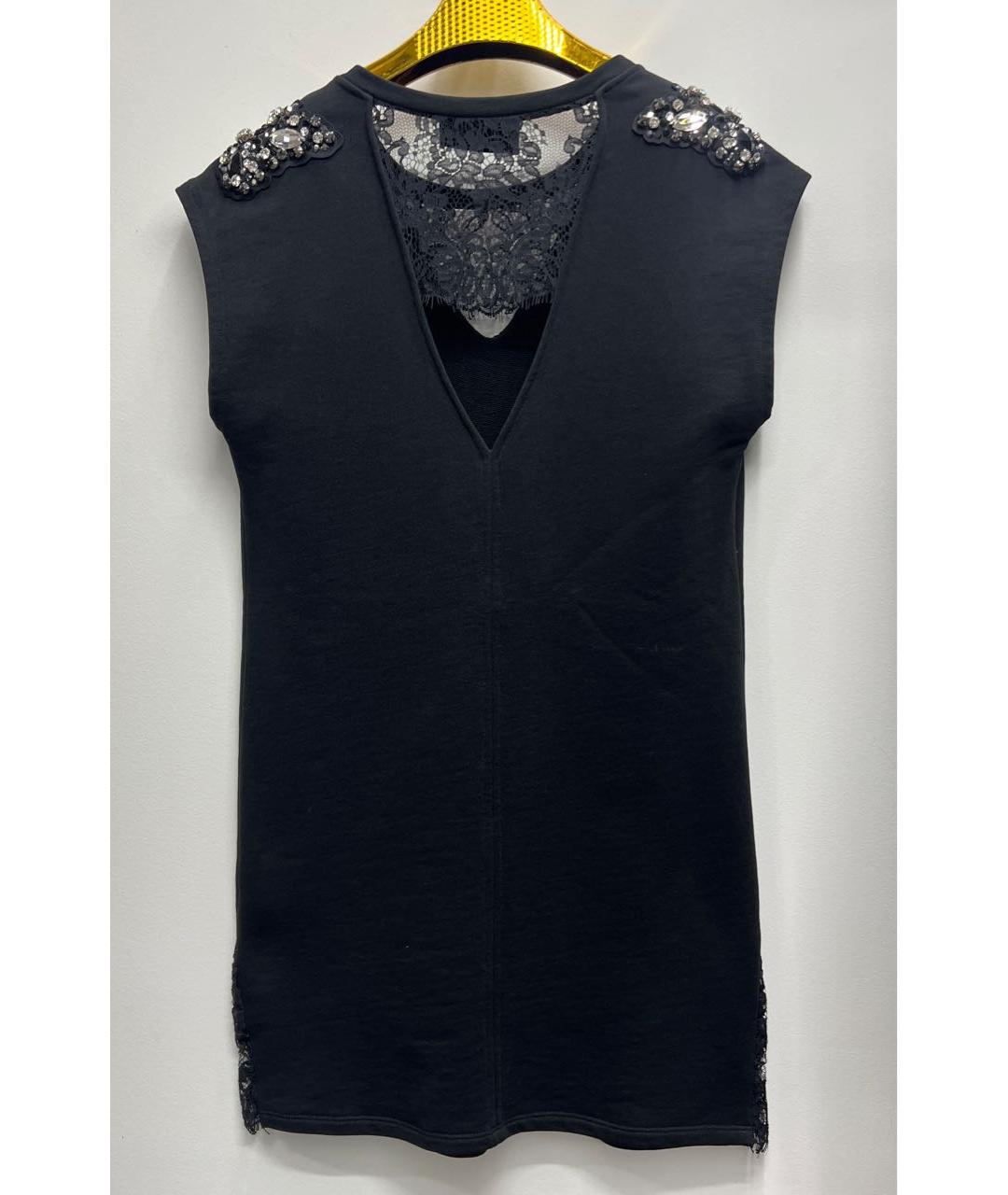 PHILIPP PLEIN Черное хлопковое повседневное платье, фото 2