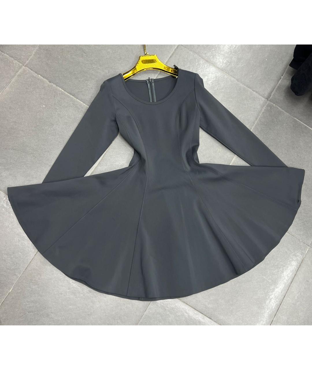 Mariella Burani Серое хлопко-эластановое платье, фото 7