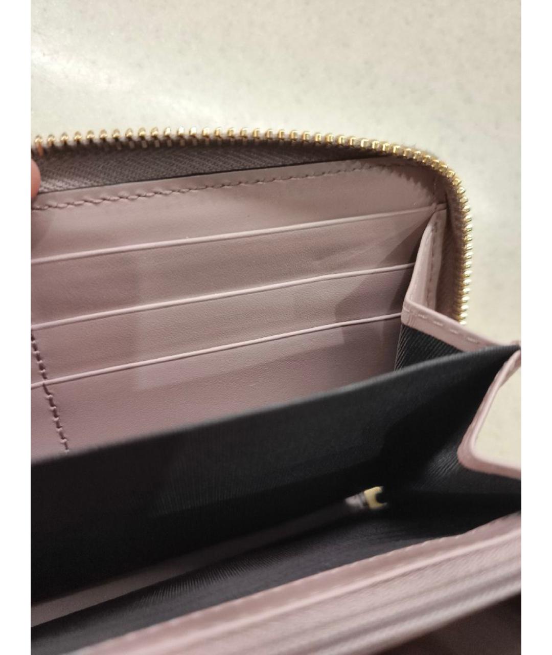 GUCCI Розовый кожаный кошелек, фото 7
