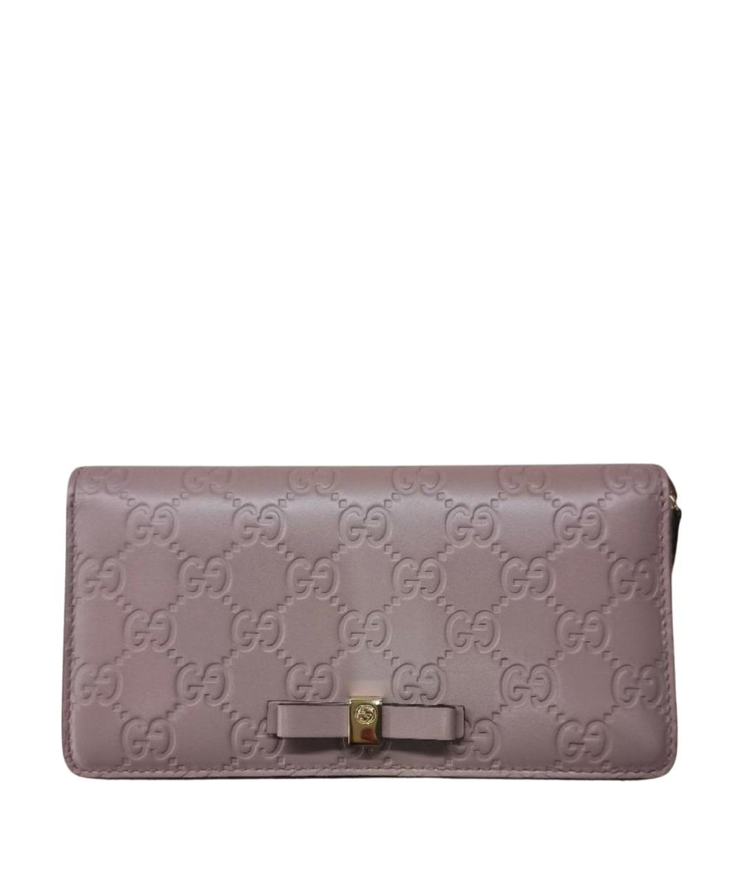GUCCI Розовый кожаный кошелек, фото 1