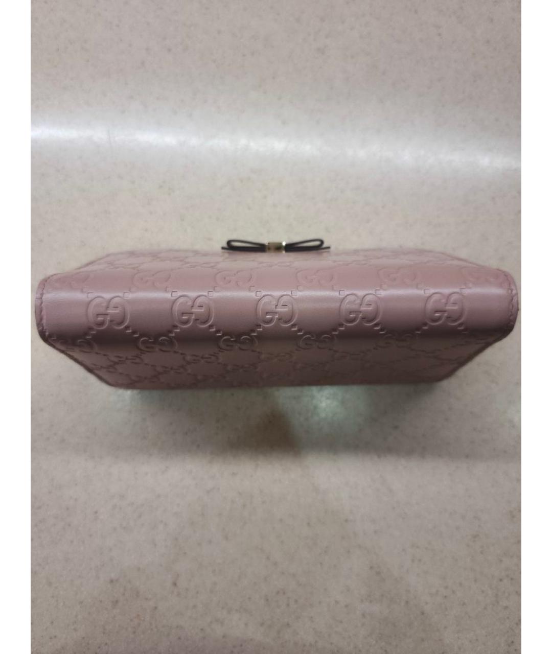 GUCCI Розовый кожаный кошелек, фото 8