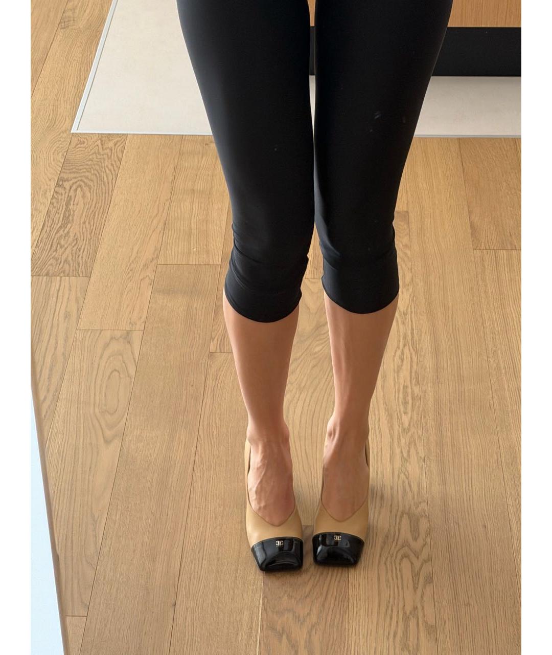 CHANEL Бежевые кожаные туфли, фото 7