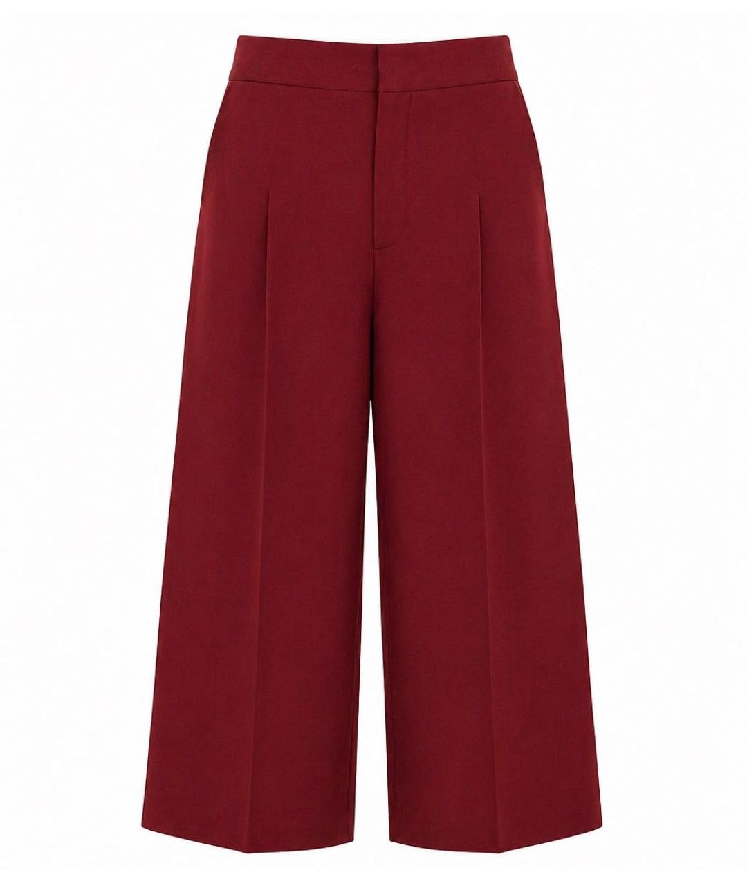 CHRISTIAN DIOR Бордовые шерстяные кюлоты, фото 1