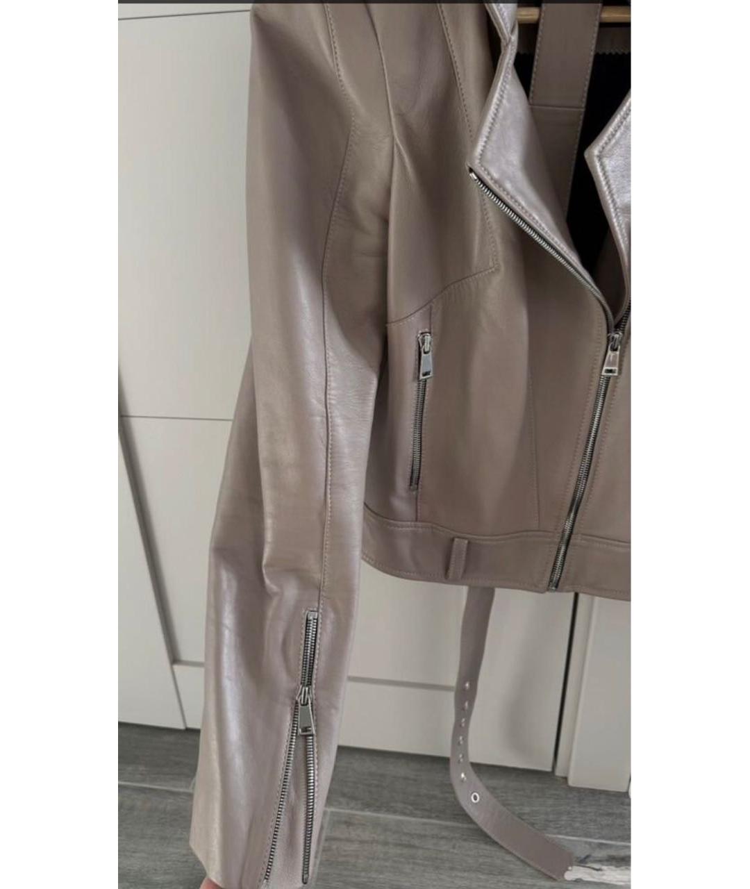 AIM Factory Бежевая кожаная куртка, фото 5