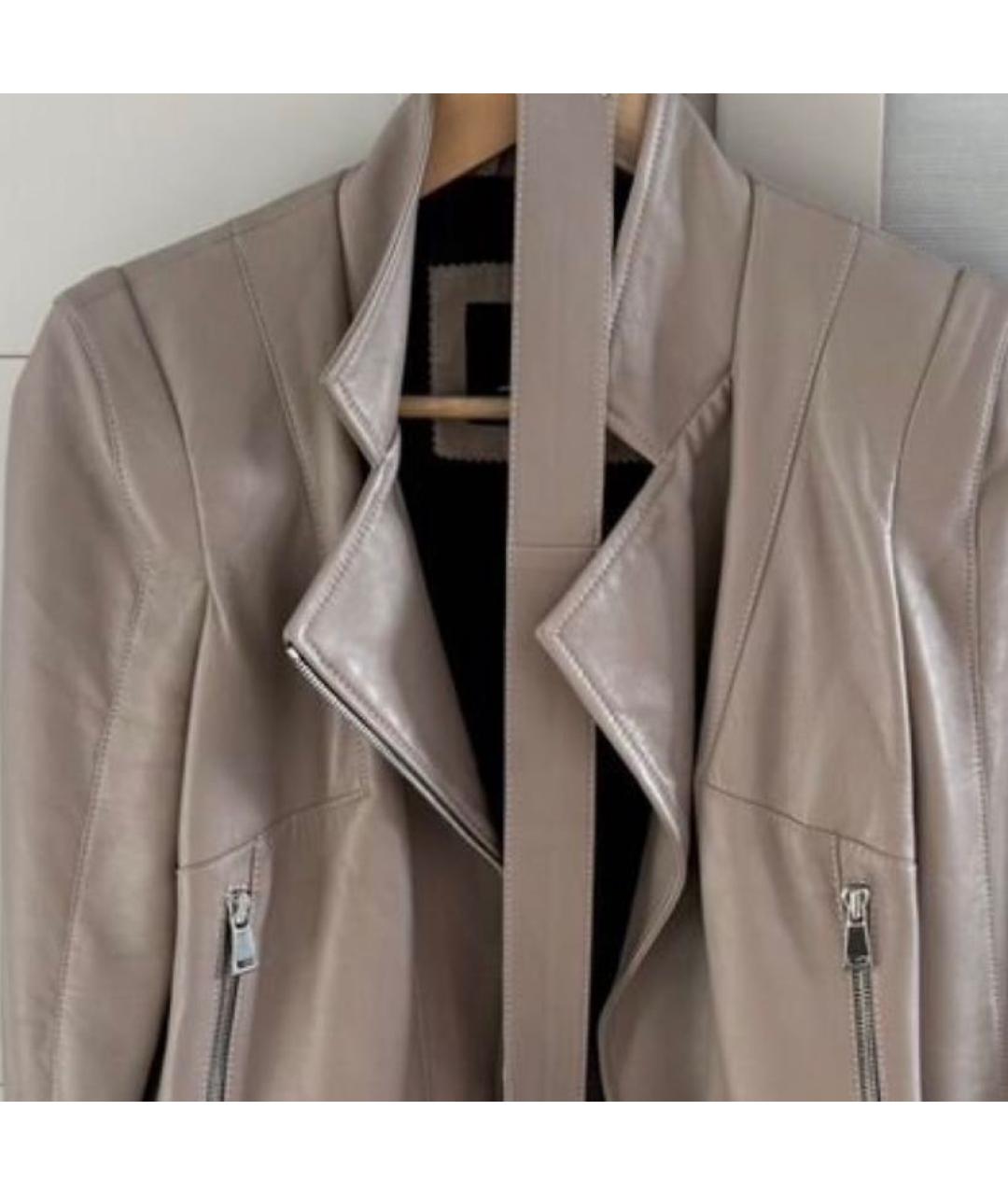 AIM Factory Бежевая кожаная куртка, фото 4