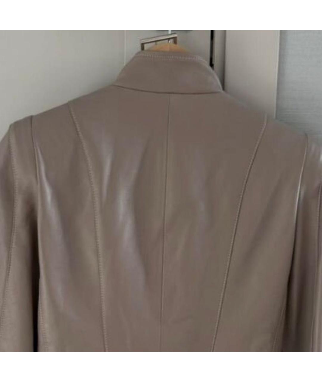 AIM Factory Бежевая кожаная куртка, фото 3