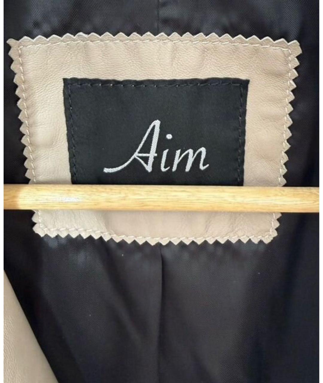 AIM Factory Бежевая кожаная куртка, фото 7