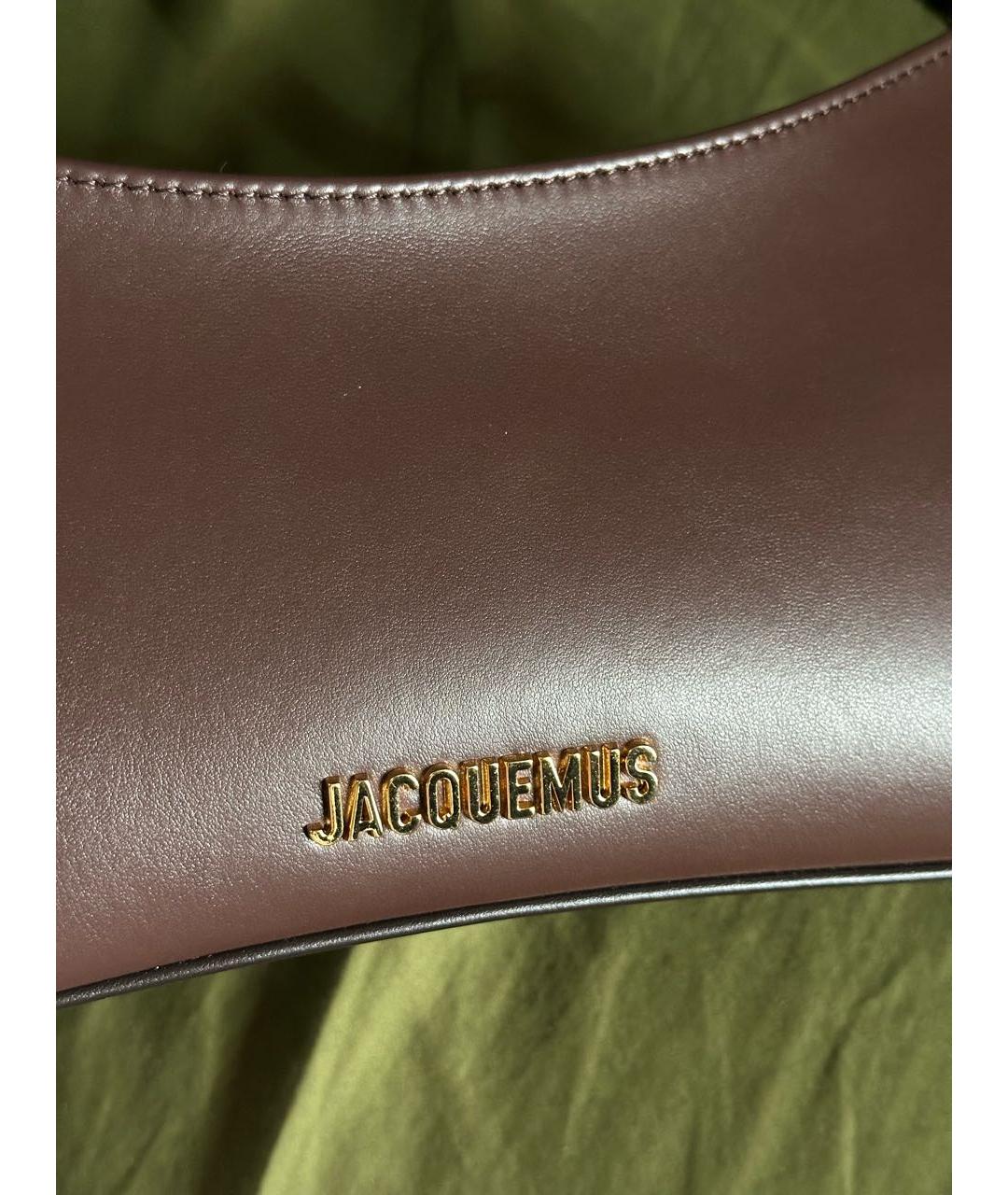 JACQUEMUS Коричневая кожаная сумка через плечо, фото 4