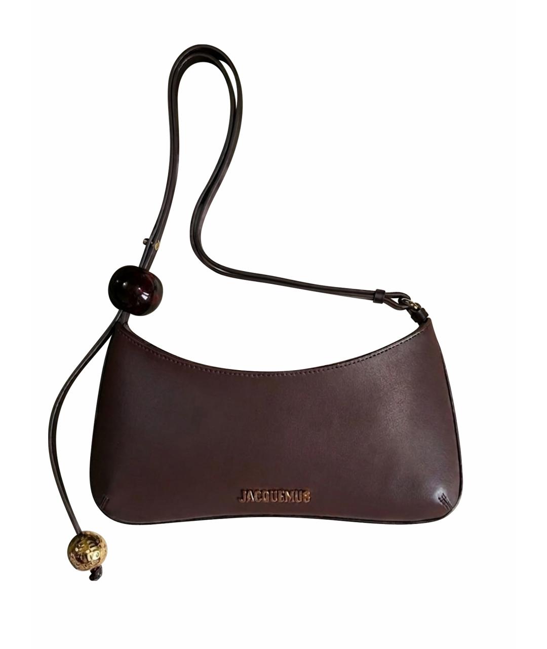 JACQUEMUS Коричневая кожаная сумка через плечо, фото 1