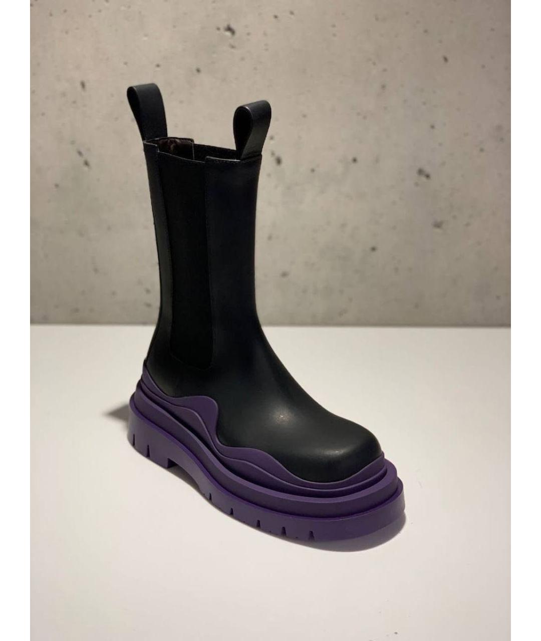 BOTTEGA VENETA Черные кожаные ботфорты, фото 2