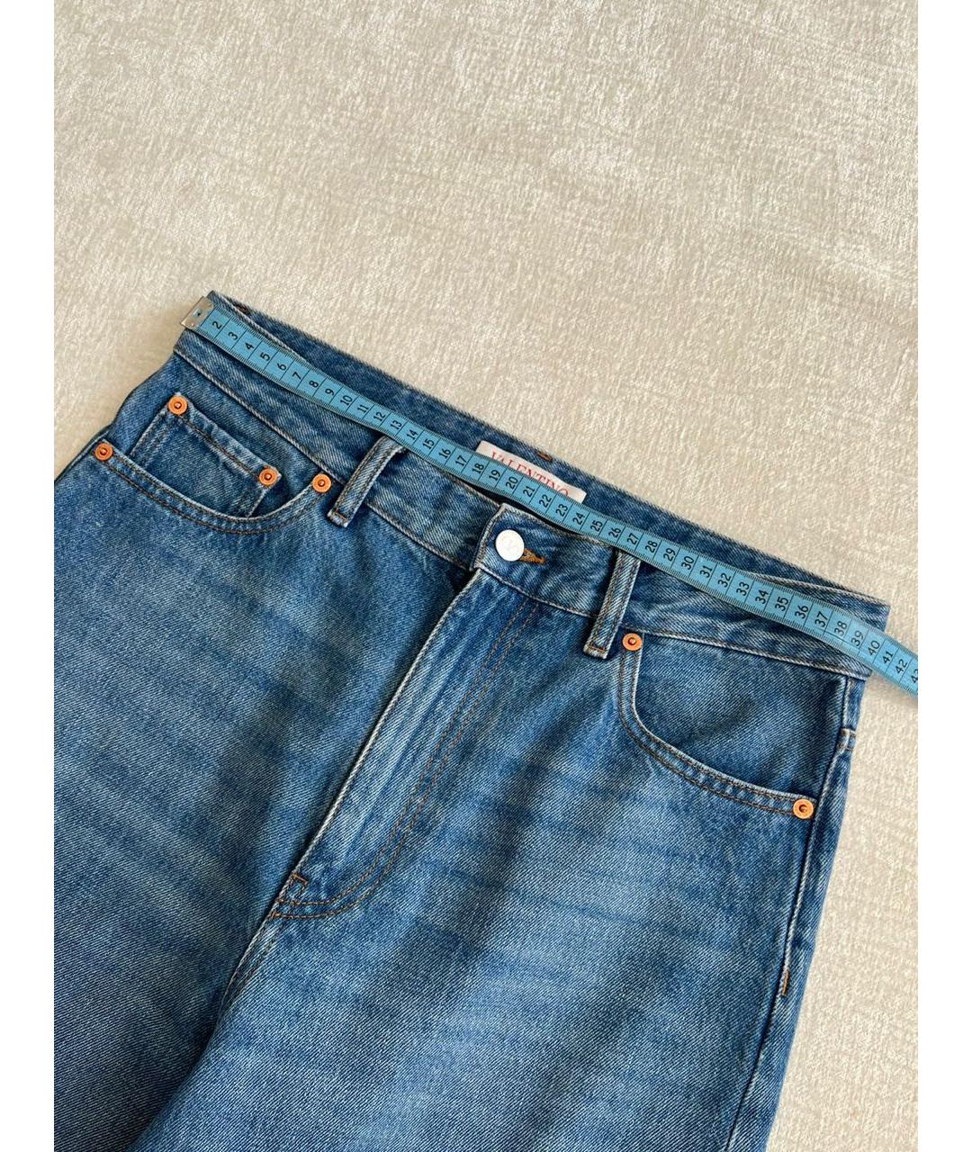 VALENTINO Синие хлопковые прямые джинсы, фото 7