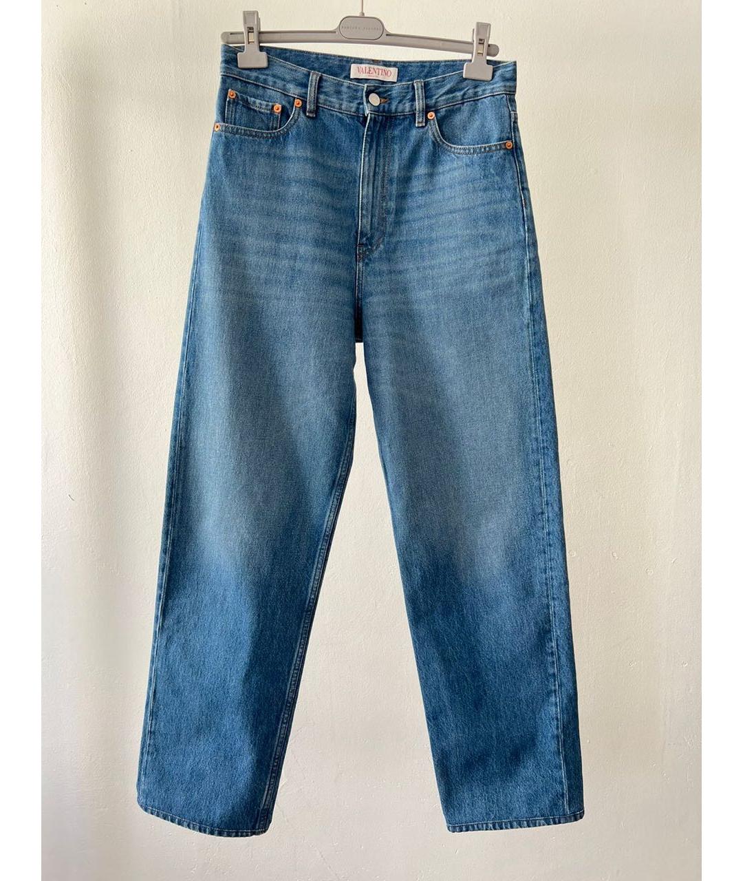 VALENTINO Синие хлопковые прямые джинсы, фото 9