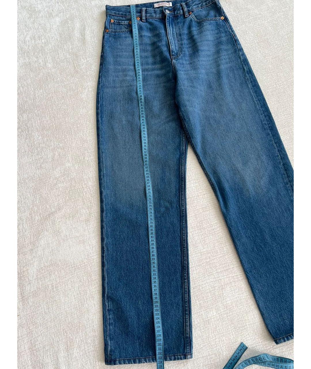 VALENTINO Синие хлопковые прямые джинсы, фото 6