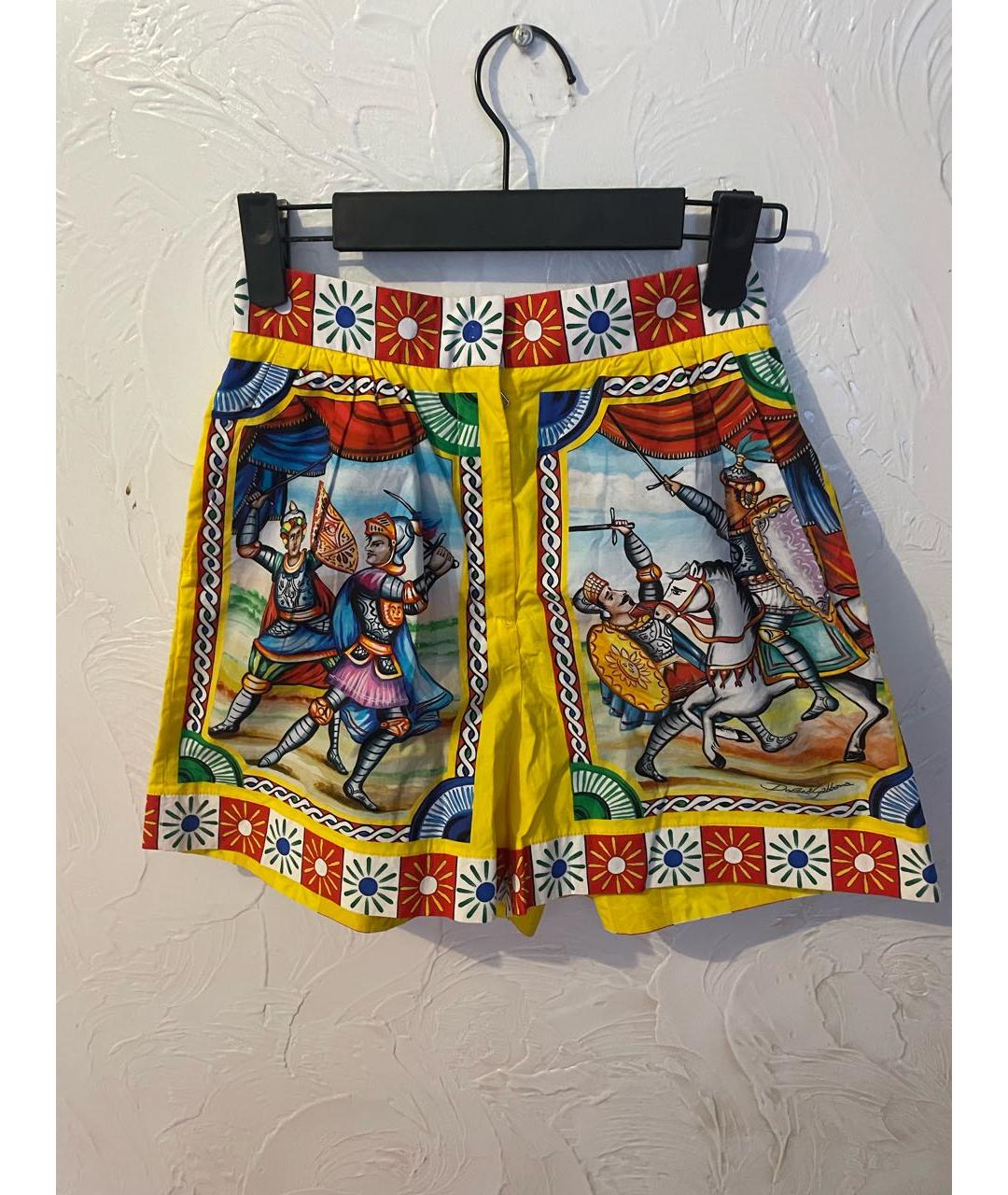 DOLCE&GABBANA Желтые хлопковые шорты, фото 4