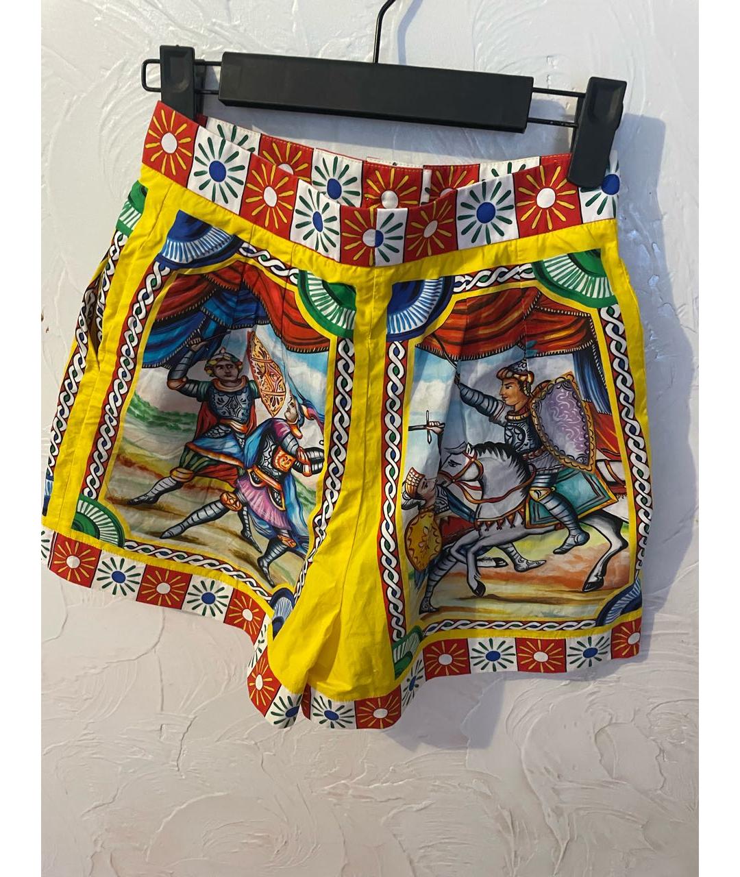 DOLCE&GABBANA Желтые хлопковые шорты, фото 2