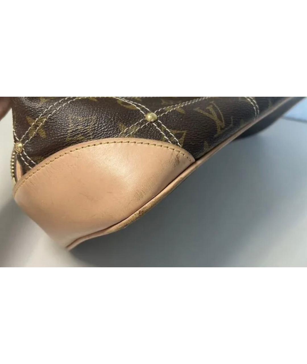 LOUIS VUITTON Коричневая кожаная сумка через плечо, фото 2