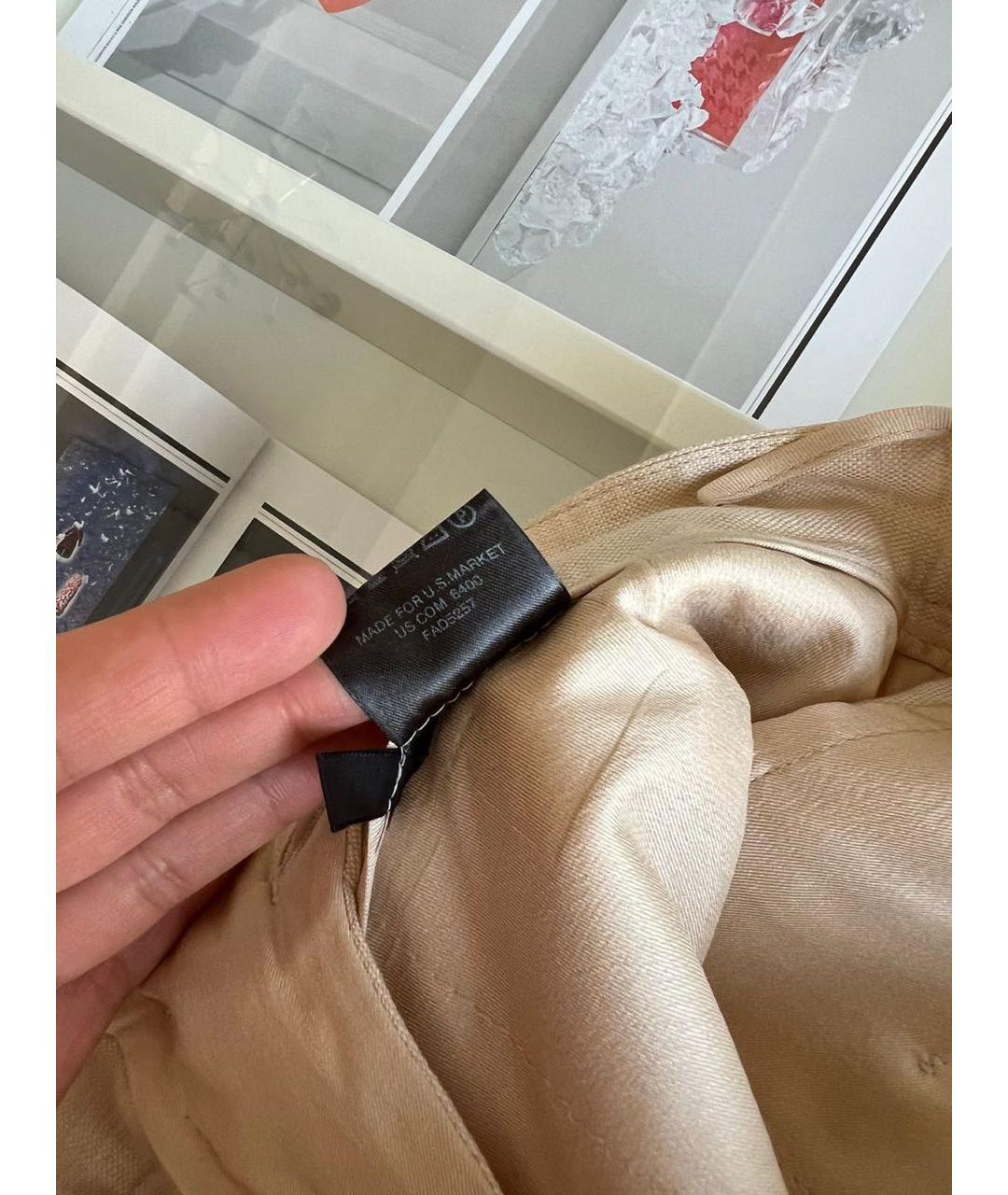 LORO PIANA Бежевые льняные брюки узкие, фото 5