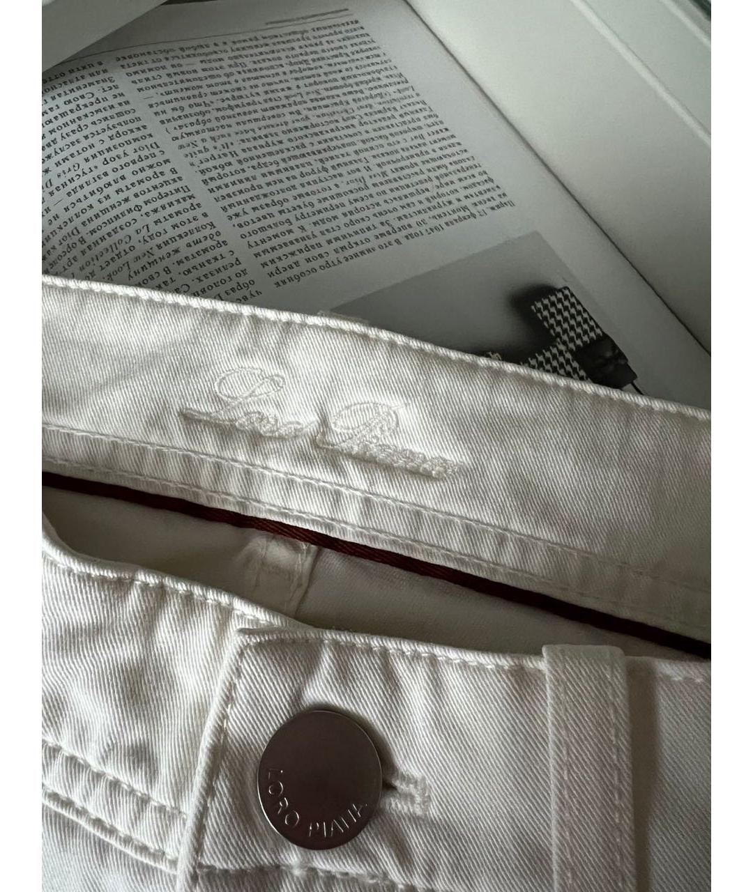 LORO PIANA Белые джинсы слим, фото 3