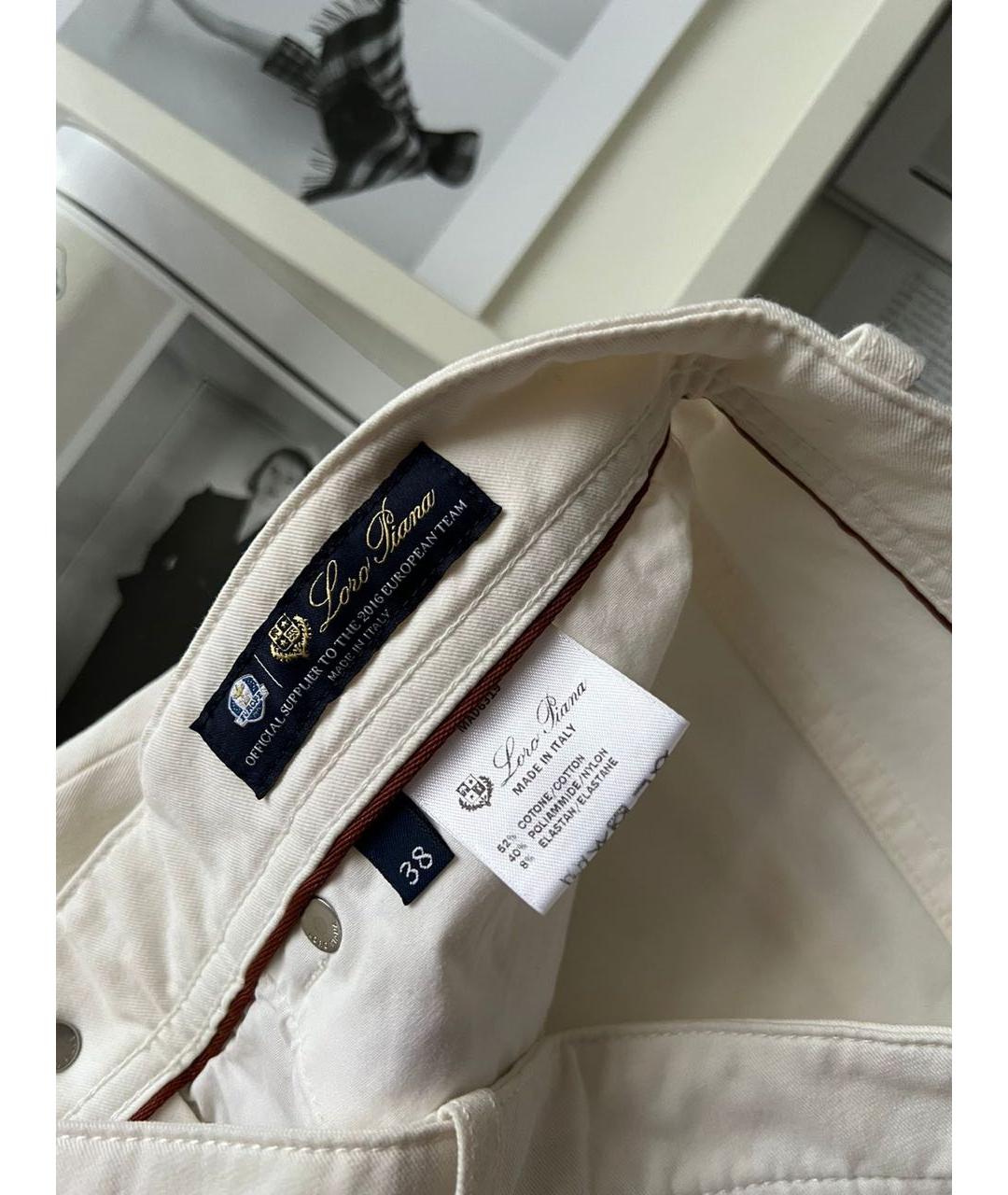 LORO PIANA Белые джинсы слим, фото 4