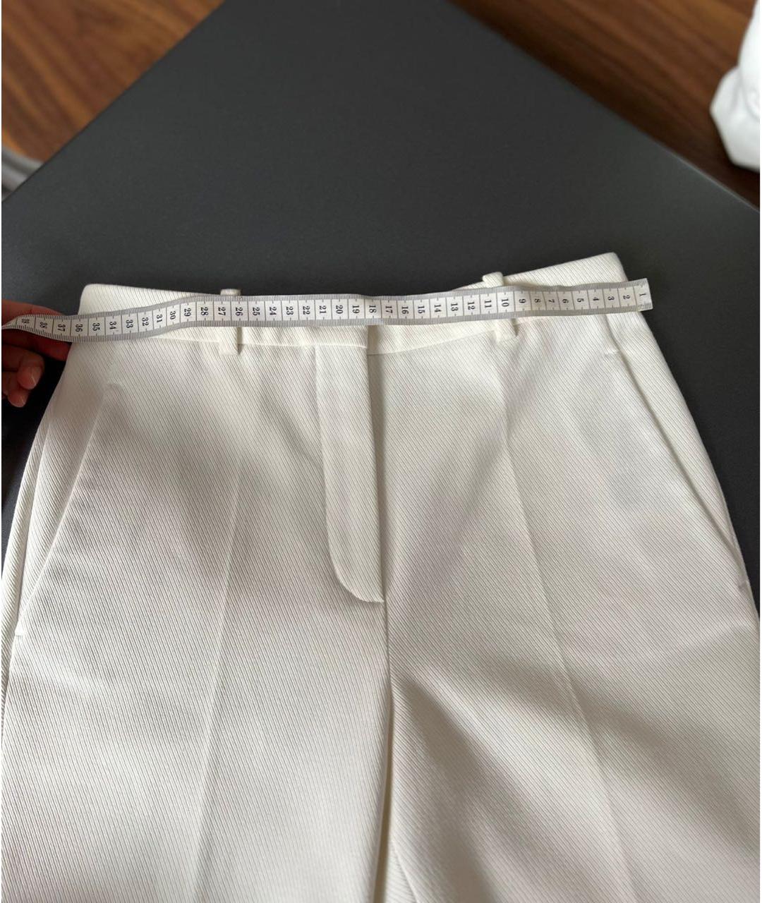 LORO PIANA Белые хлопковые прямые брюки, фото 5