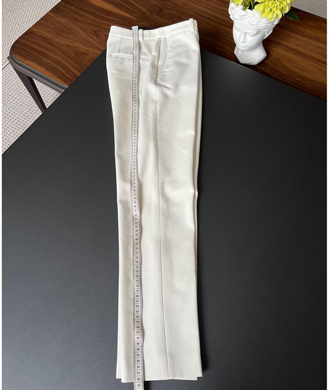 LORO PIANA Белые хлопковые прямые брюки, фото 6
