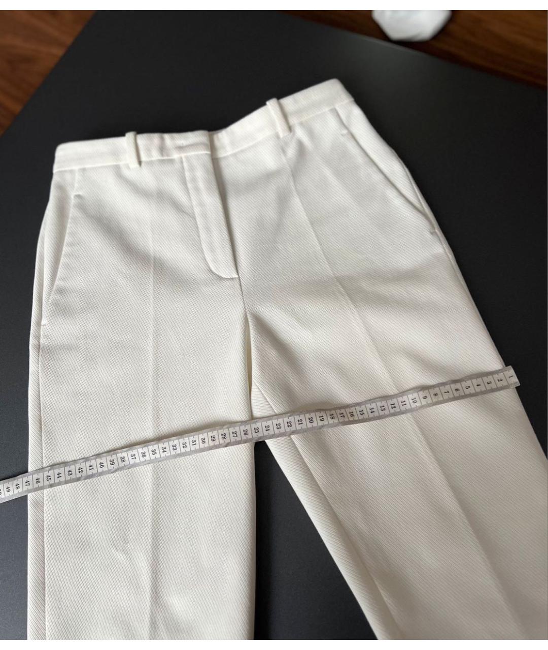 LORO PIANA Белые хлопковые прямые брюки, фото 7