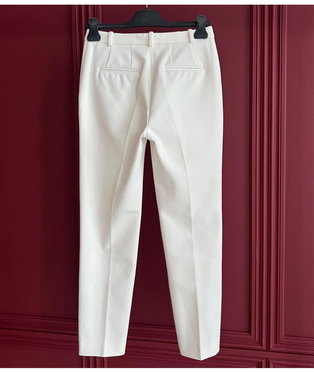 LORO PIANA Белые хлопковые прямые брюки, фото 2