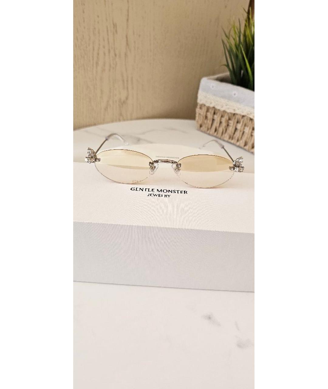 GENTLE MONSTER Бежевые металлические солнцезащитные очки, фото 9