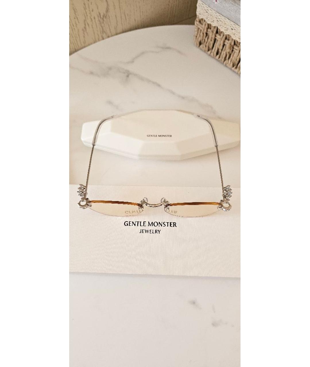 GENTLE MONSTER Бежевые металлические солнцезащитные очки, фото 5