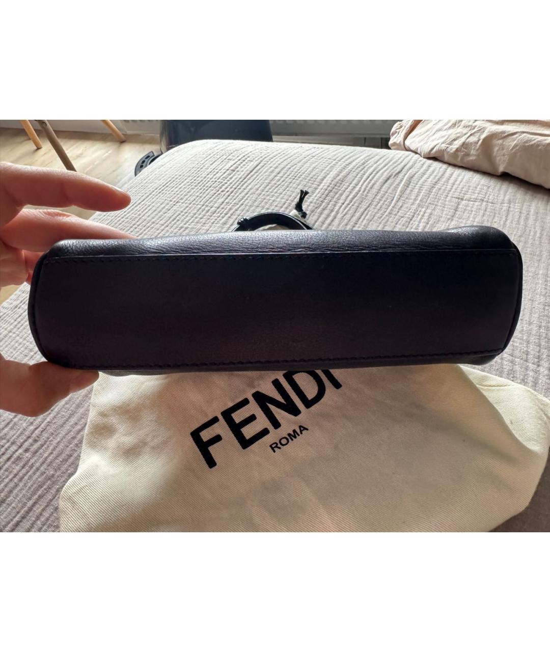 FENDI Черная кожаная сумка через плечо, фото 2