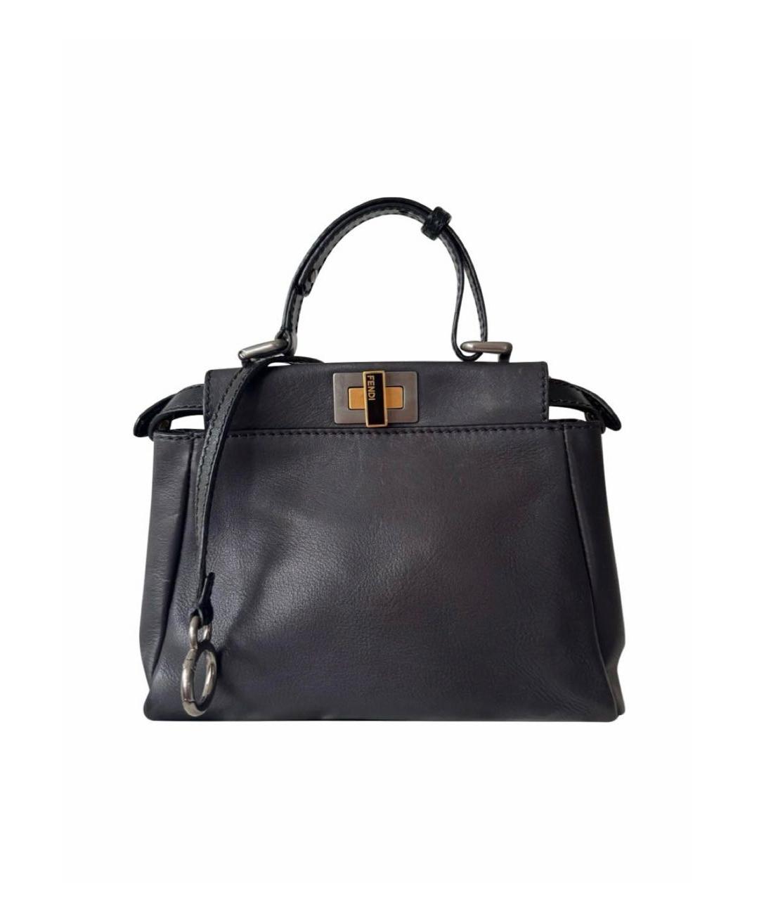 FENDI Черная кожаная сумка через плечо, фото 1