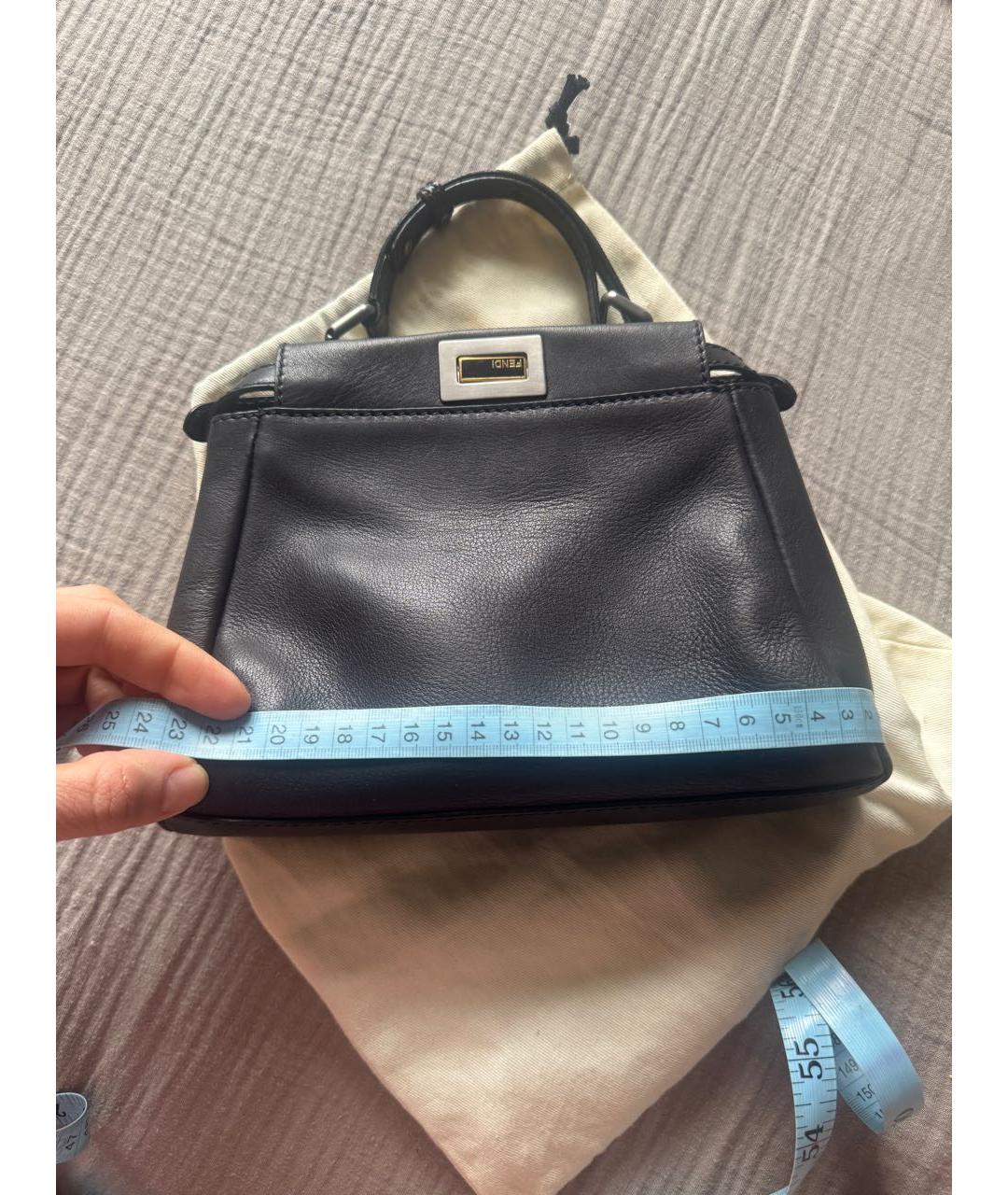 FENDI Черная кожаная сумка через плечо, фото 4