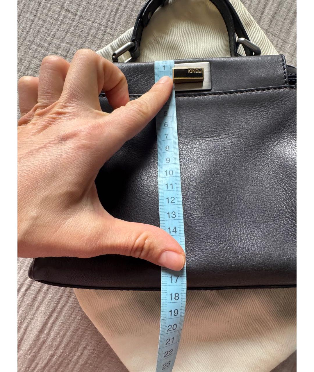 FENDI Черная кожаная сумка через плечо, фото 3